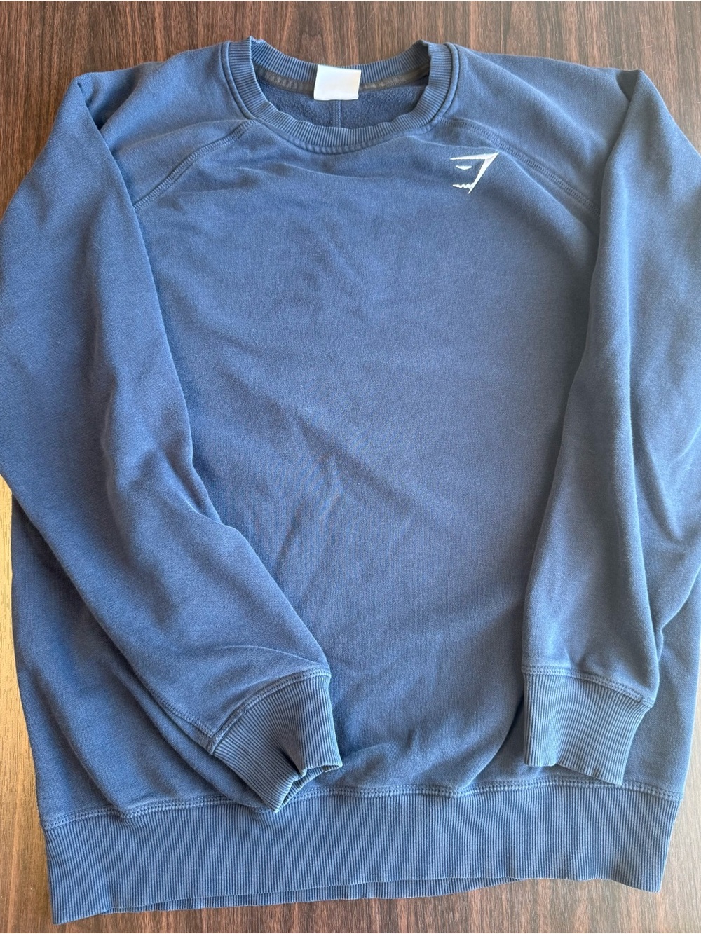 Gymshark Men’s Blue Logo Crew Neck Pullover Long Sleeve Sweatshirt Size M